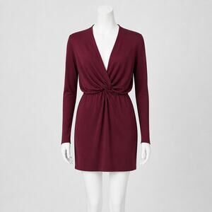 Topshop Tiffany Knot Minidress - Size 4 - Burgundy (Wine) - NWT